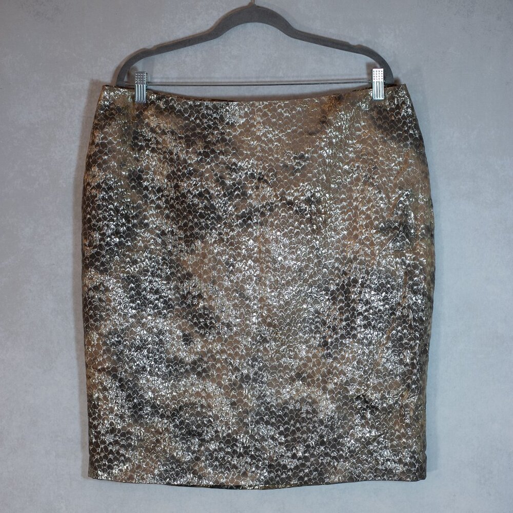 Ellen Tracy Women Gold Formal Skirt Natural Combo Size 14